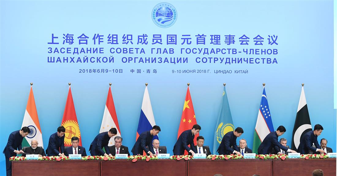 The Prime Minister, Shri Narendra Modi at the Signing Ceremony of the Shanghai Cooperation Organisation (SCO) Summit, in Qingdao, China on June 10, 2018.
