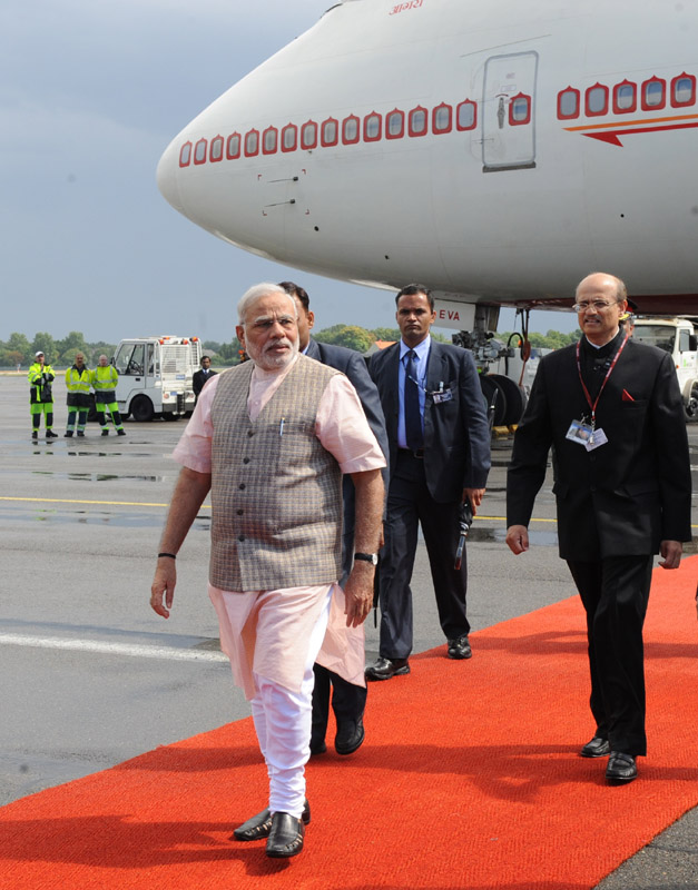 PM arrives in Berlin, en route to Brazil to attend the BRICS Summit