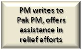 PM writes to Pak PM, offers assistance in relief efforts in Pak-Occupied Kashmir
