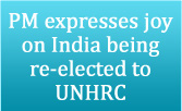 PM expresses joy on India being re-elected to UNHRC