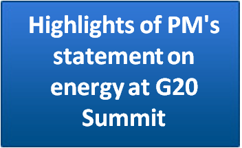 Highlights of PM’s statement on energy at G20 Summit