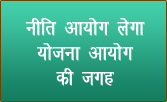 सरकार ने योजना आयोग के स्‍थान पर नीति आयोग (राष्‍ट्रीय भारत परिवर्तन संस्‍थान) नामक नया संस्‍थान का गठन किया