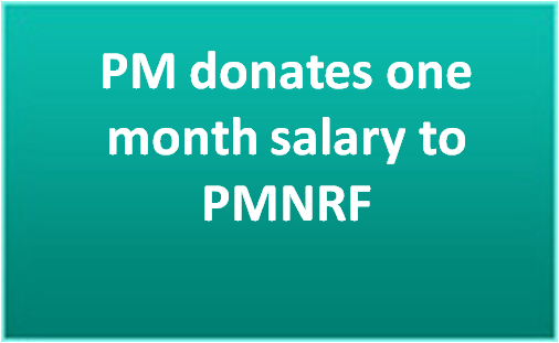 PM donates one month salary to PMNRF