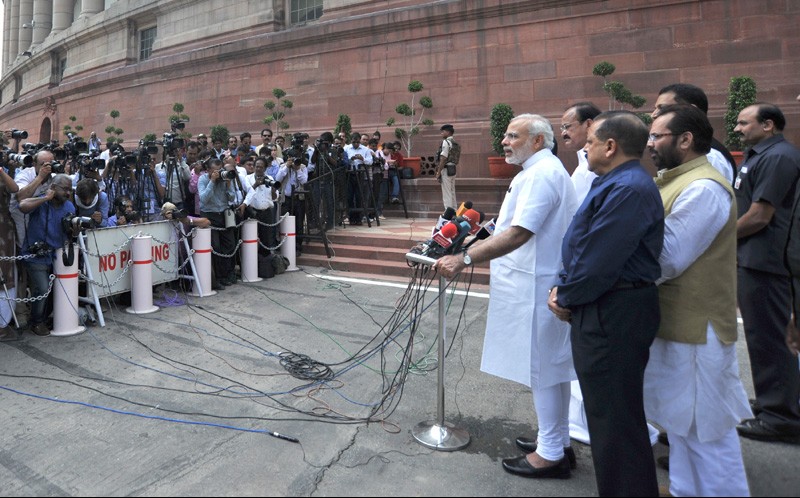 Text of PM’s statement to media outside Parliament ahead of the Monsoon Session of 2015