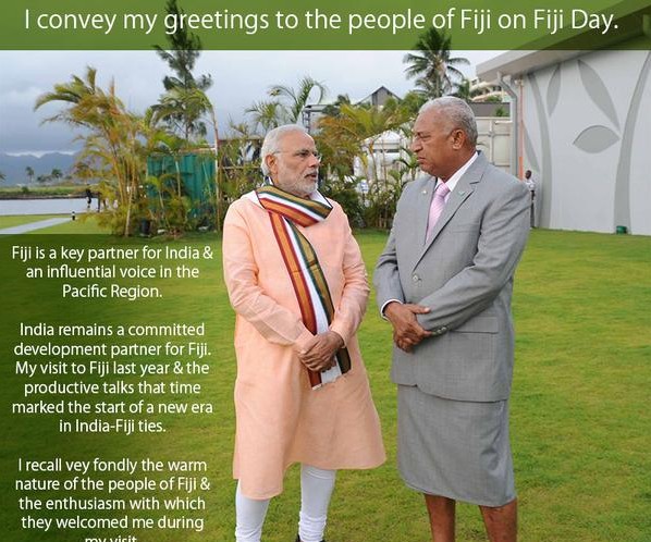 PM conveys his greetings to the people of Fiji, on Fiji Day