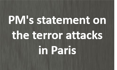PM’s statement on the terror attacks in Paris