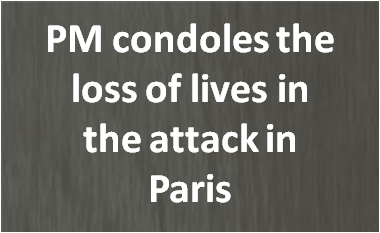 PM condoles the loss of lives in the attack in Paris