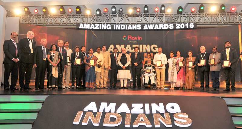 PM gives away the “Times Now” Amazing Indians Awards 2016