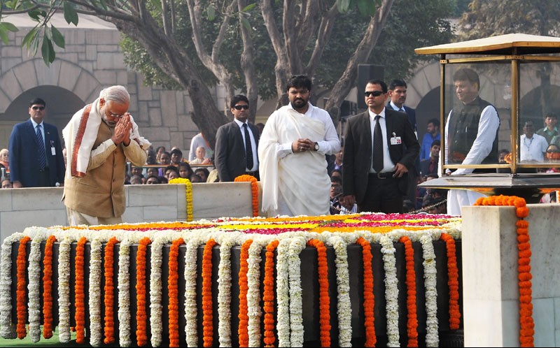 PM pays homage to Mahatma Gandhi and all the Martyrs who gave their lives for the Nation, on Martyrs’ Day
