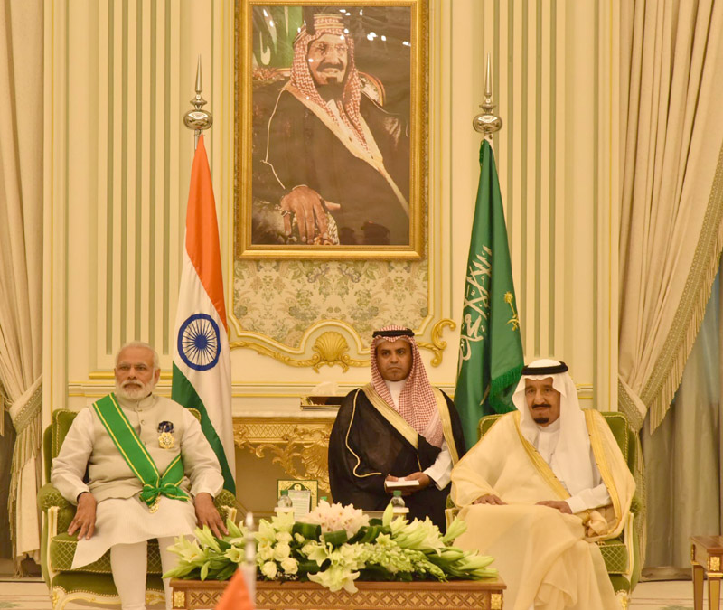 The Prime Minister, Shri Narendra Modi at the signing of agreements between India and the kingdom of Saudi Arabia, in Riyadh, Saudi Arabia on April 03, 2016.