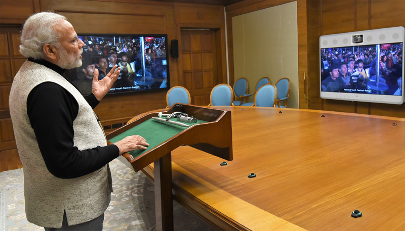 रोहतक में राष्ट्रीय युवा महोत्सव के उद्घाटन समारोह को वीडियो कॉन्फ्रेंसिंग के माध्यम से प्रधानमंत्री का संबोधन