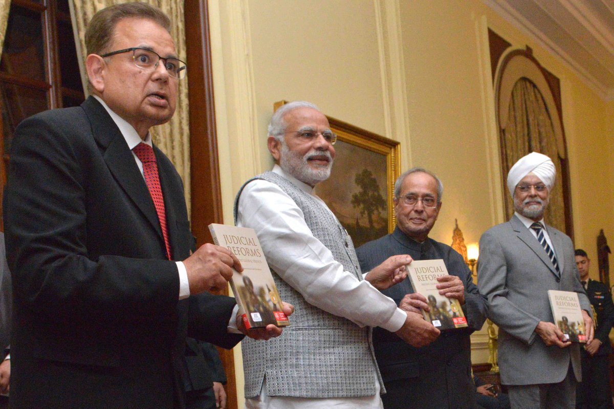 PM releases the book “Judicial Reforms – Recent Global Trends” and presents the first copy to the President