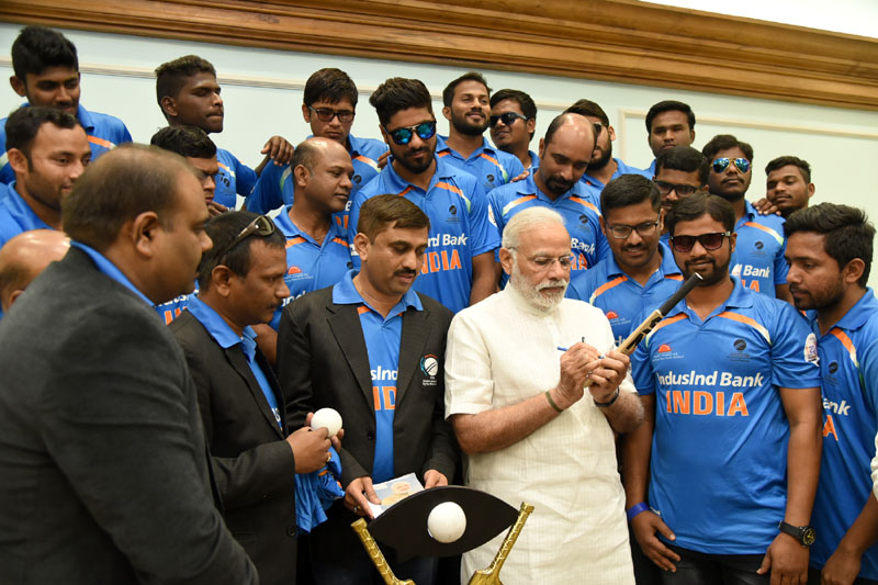 T20 Blind Cricket World Cup Winning Team Meets PM Prime Minister Of India