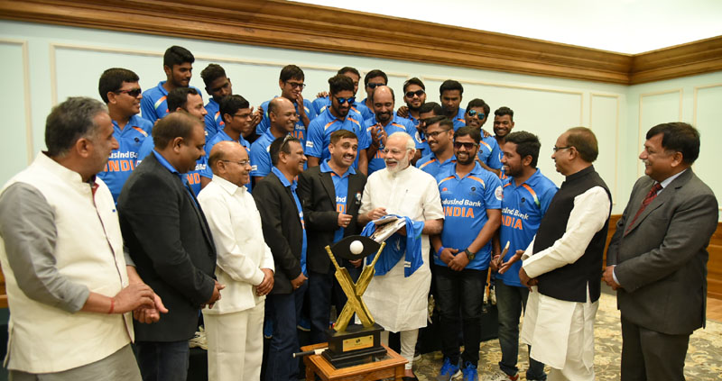 T20 Blind Cricket World Cup Winning Team meets PM