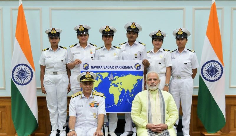 PM meets crew of Navika Sagar Parikrama