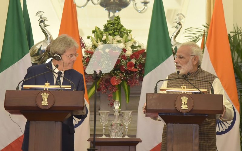 इटली के प्रधानमंत्री की भारत की यात्रा के दौरान प्रधानमंत्री द्वारा प्रेस वक्तव्य