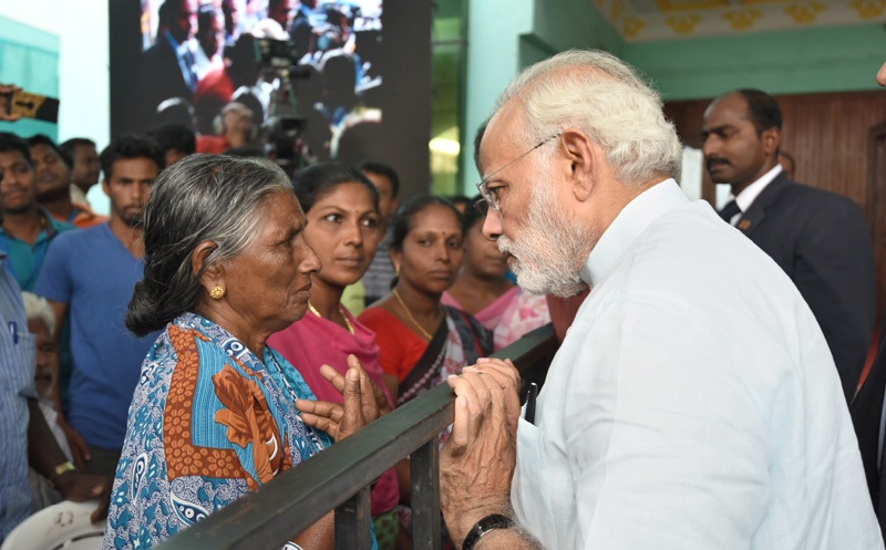 PM interacts with people affected by Cyclone Ockhi