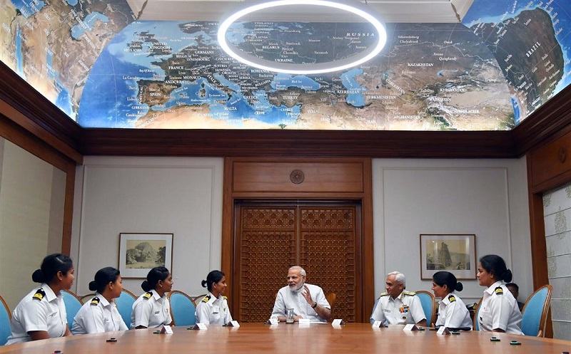 PM meets crew of INSV Tarini
