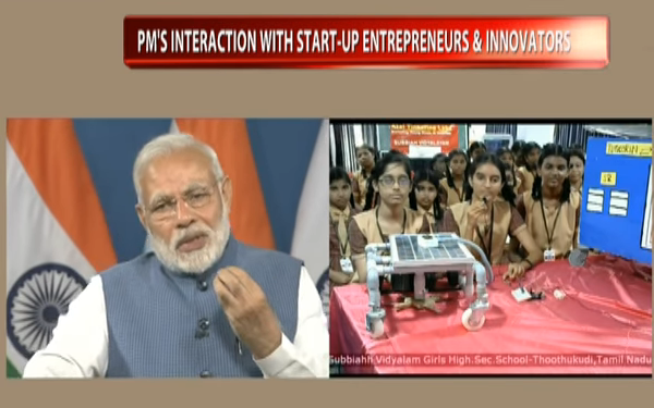 PM interacts with young innovators and Start-Up entrepreneurs across the country through video bridge