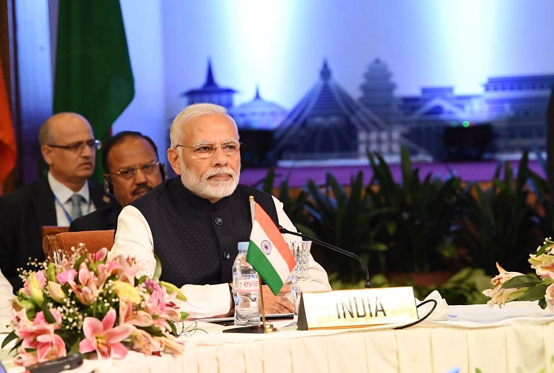 The Prime Minister, Shri Narendra Modi and other BIMSTEC leaders at the signing ceremony of BIMSTEC convention and the adoption of Kathmandu Declaration, in Nepal on August 31, 2018.