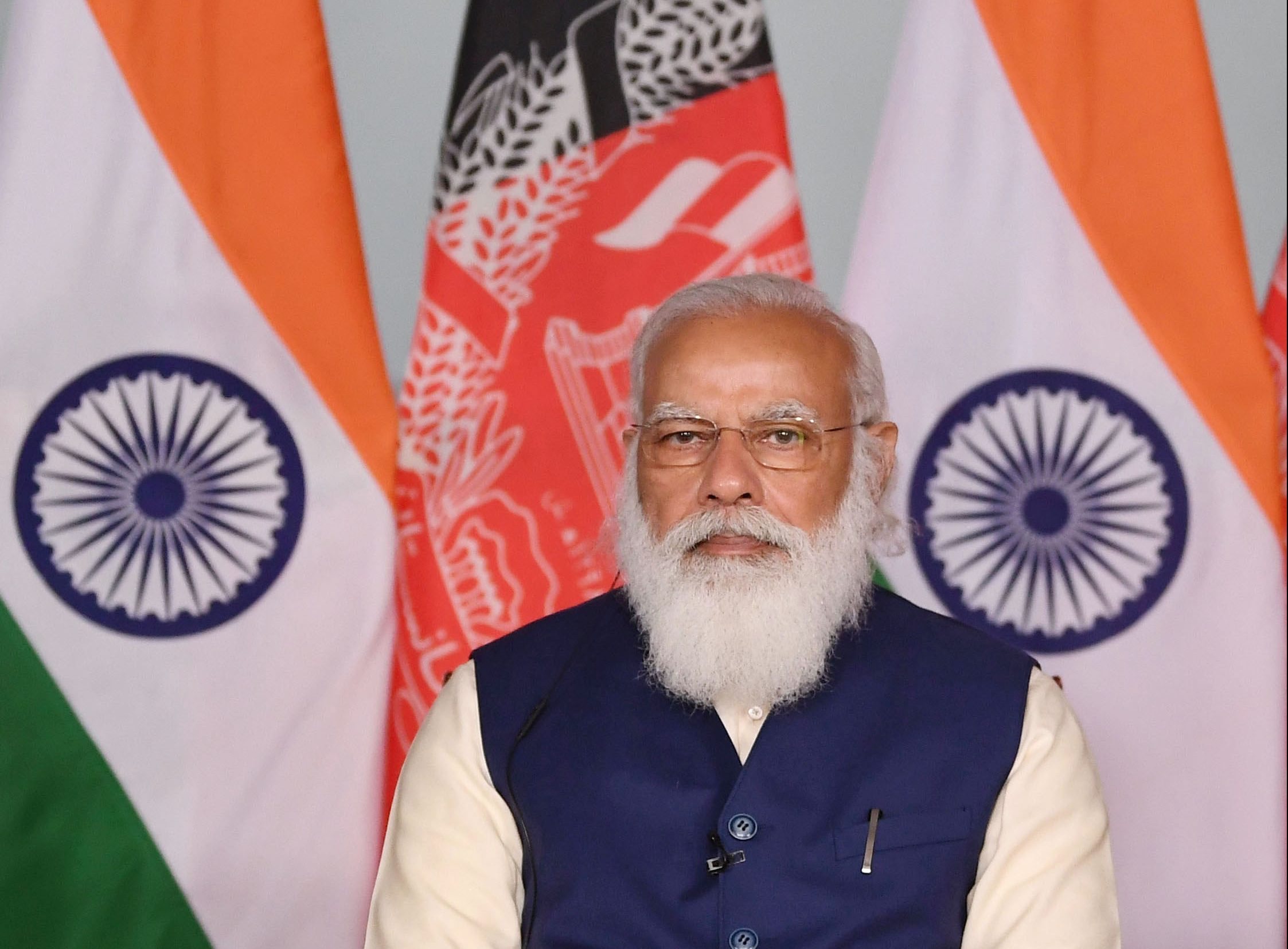 The Prime Minister, Shri Narendra Modi at the signing ceremony of an MoU for the construction of the Lalandar [Shatoot] Dam in Afghanistan,  through video conferencing, in New Delhi on February 09, 2021.