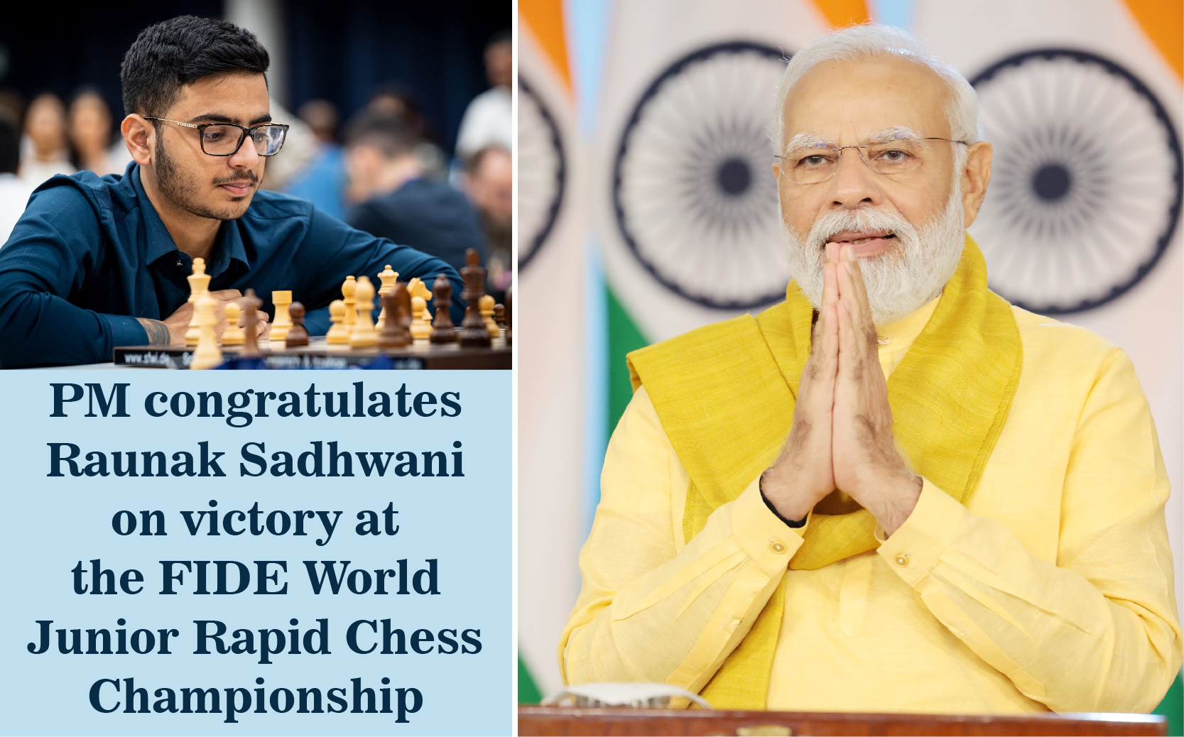 FIDE World Junior Rapid Chess Championship 2023: PM Modi