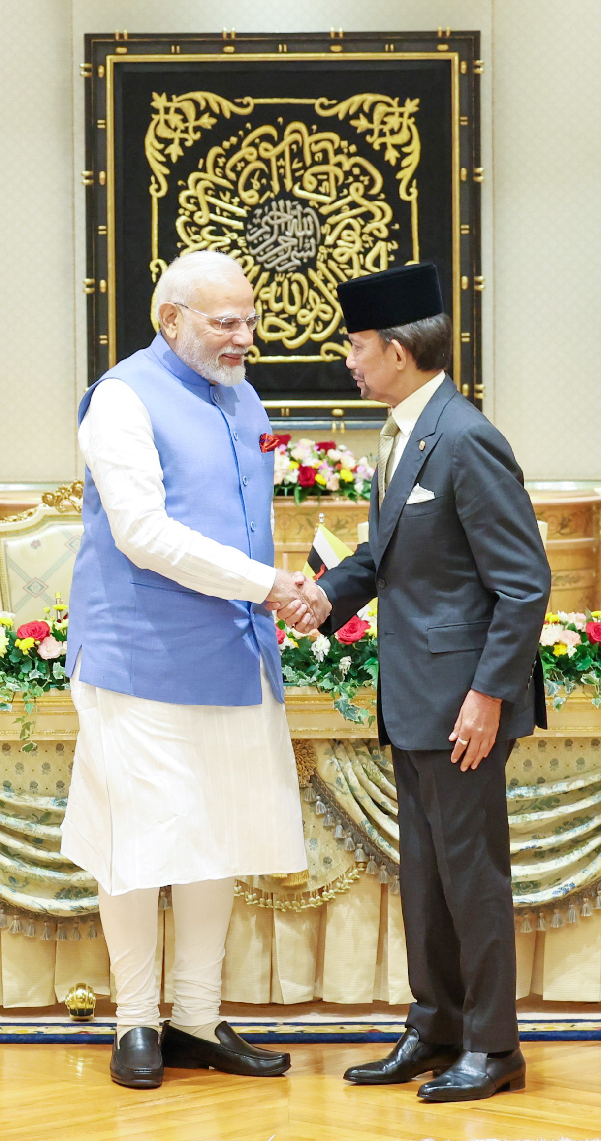 PM meets His Majesty Sultan Haji Hassanal Bolkiah ahead of their Signing and Exchange of MoU, in Brunei on September 04, 2024.