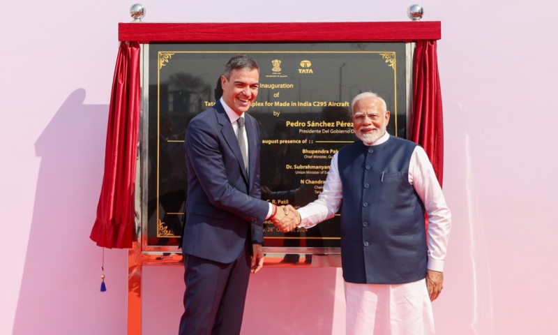 PM and PM of Spain Mr Pedro Sanchez jointly inaugurate TATA Aircraft ...