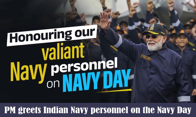 PM greets Indian Navy personnel on the Navy Day