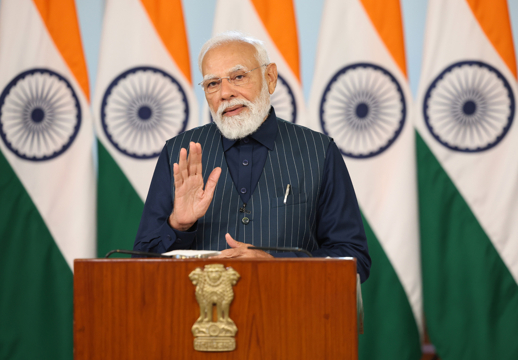 PM addressing at the inauguration of the 72nd National Volleyball Tournament in Varanasi via video conferencing on January 04, 2026.