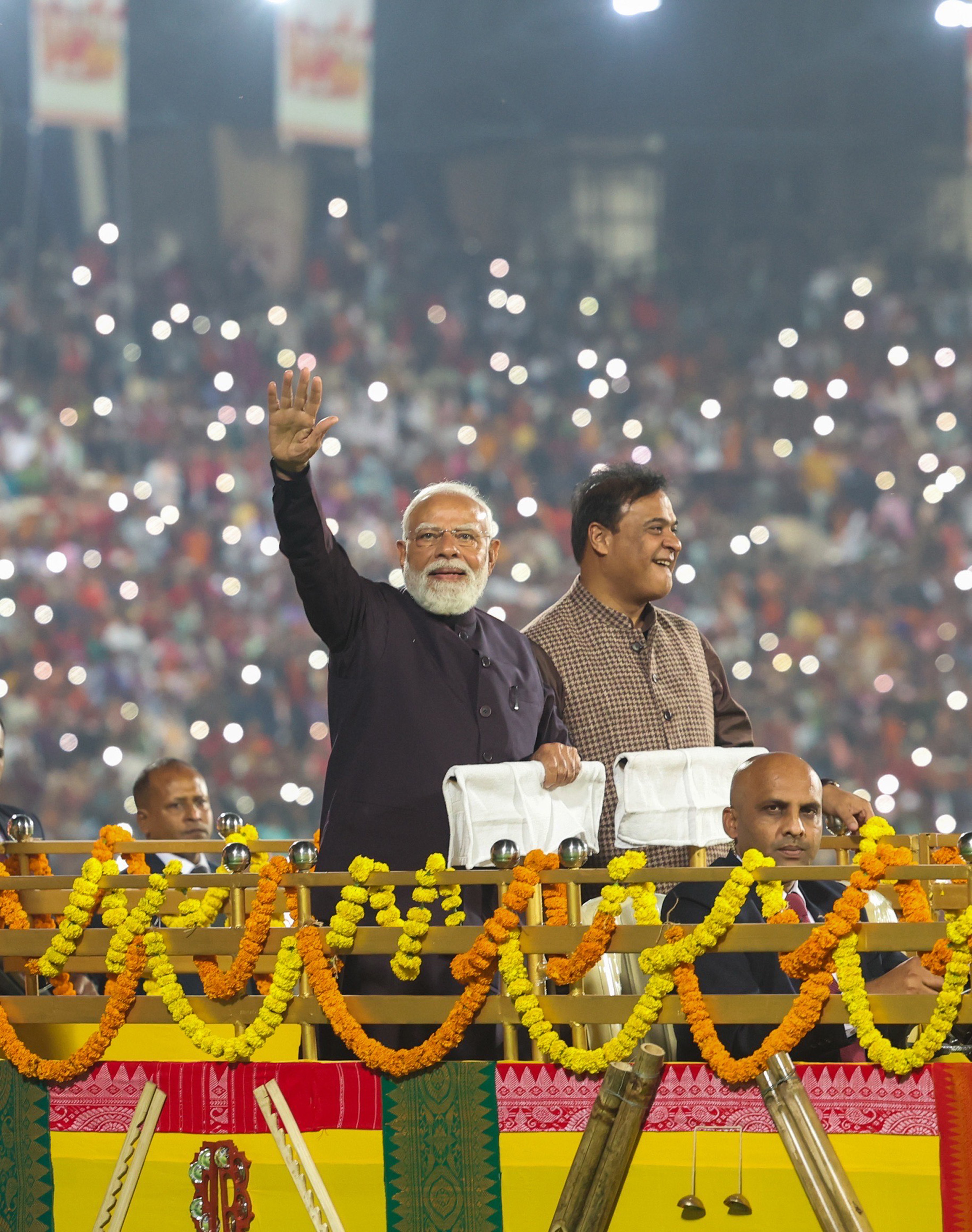 PM shares glimpses of participation in the Bagurumba Dwhou program in Guwahati, Assam