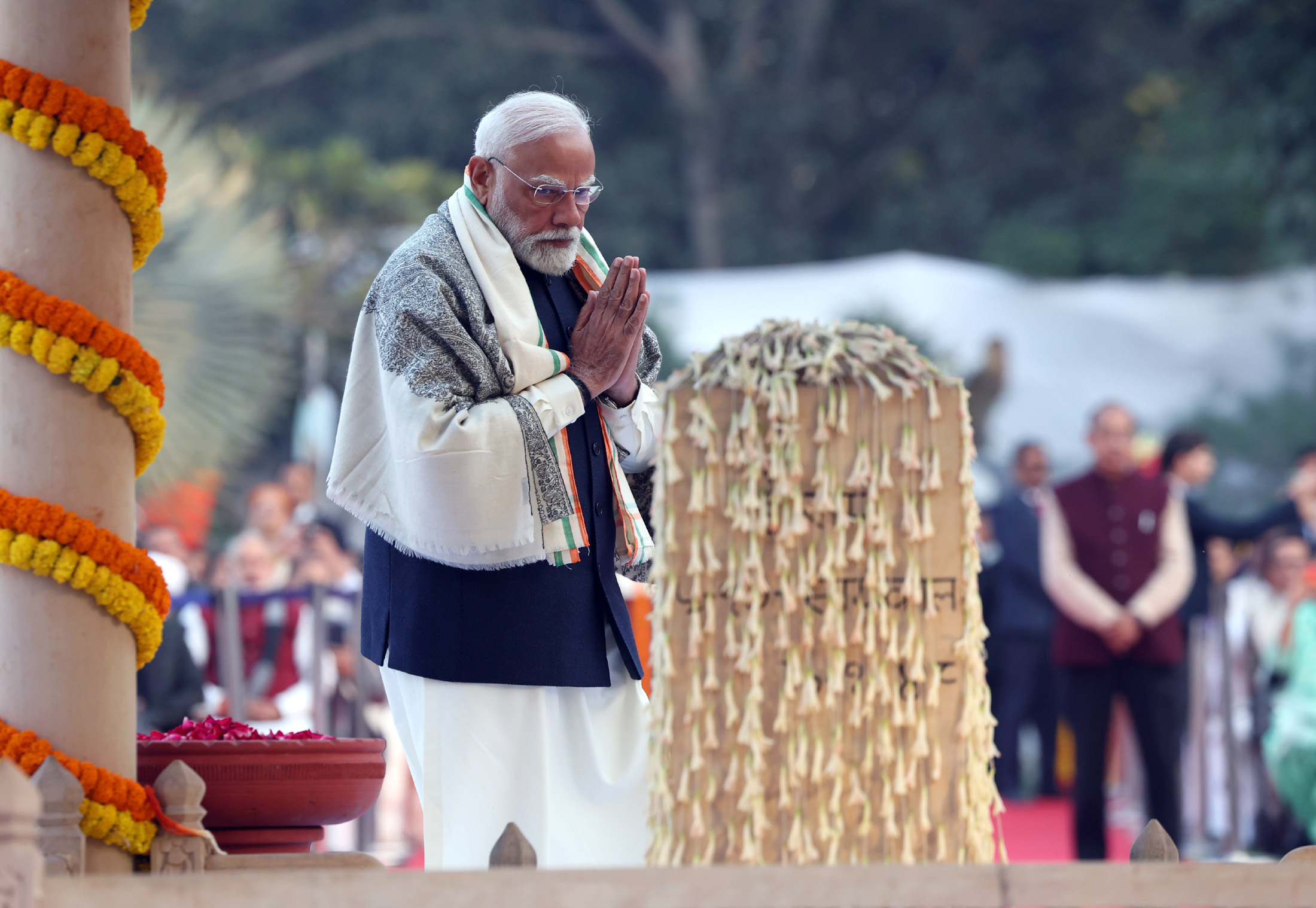 PM paying homage at the Gandhi Smriti on the occasion of the Martyrs Day, in New Delhi on January 30, 2026.