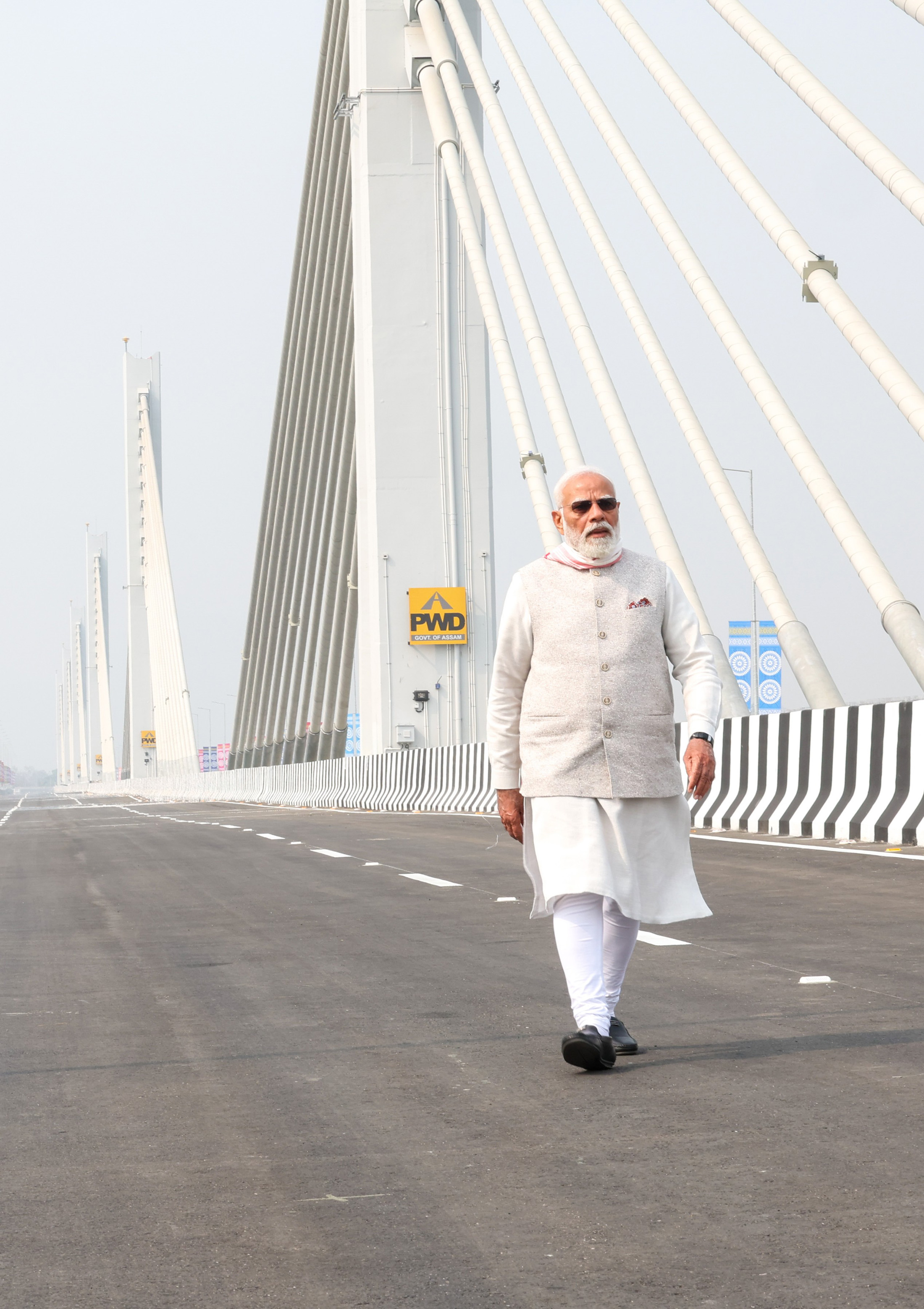 PM inaugurates Kumar Bhaskar Varma Setu in Guwahati, Assam