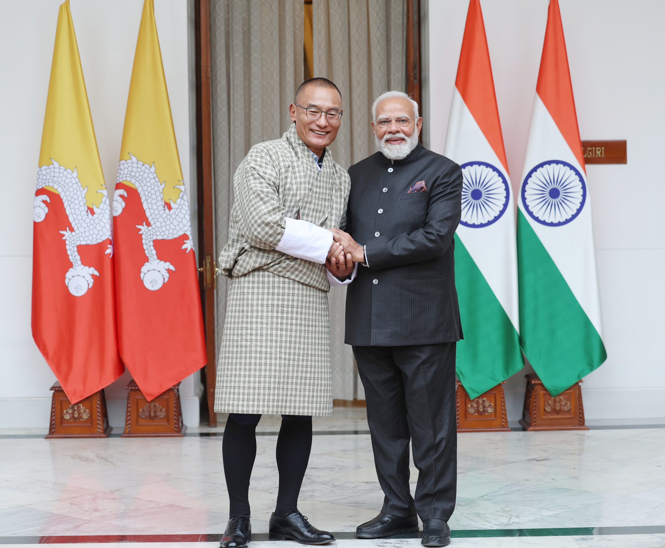 PM meeting with the Prime Minister of Bhutan, Mr. Tshering Tobgay, in New Delhi on February 18, 2026.