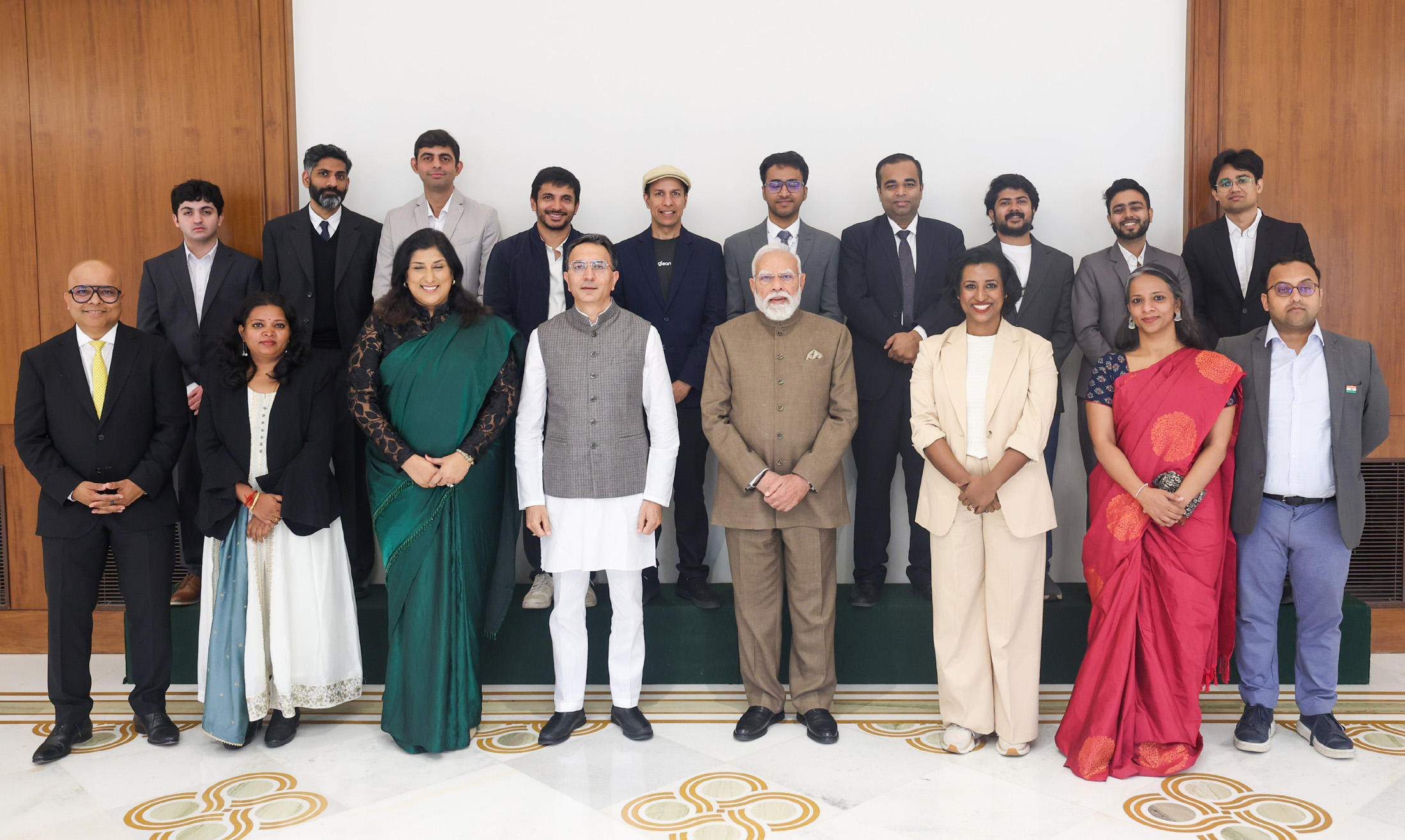 PM held a roundtable with CEOs of AI, in New Delhi on February 20, 2026.