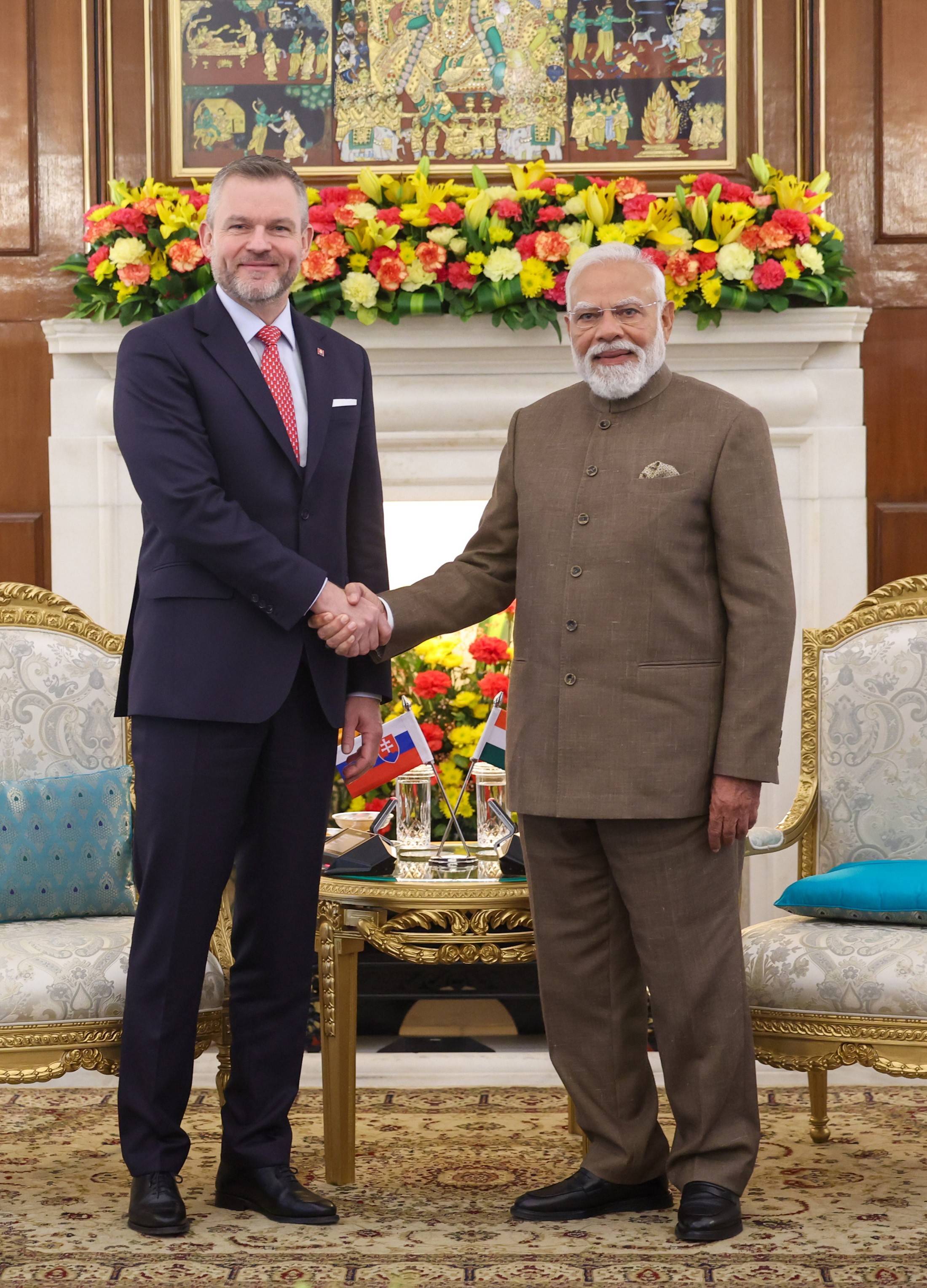 इंडिया-एआई इम्पैक्ट समिट 2026 के दौरान प्रधानमंत्री की स्लोवाक गणराज्य के राष्ट्रपति पीटर पेलग्रिनी के साथ द्विपक्षीय बैठक