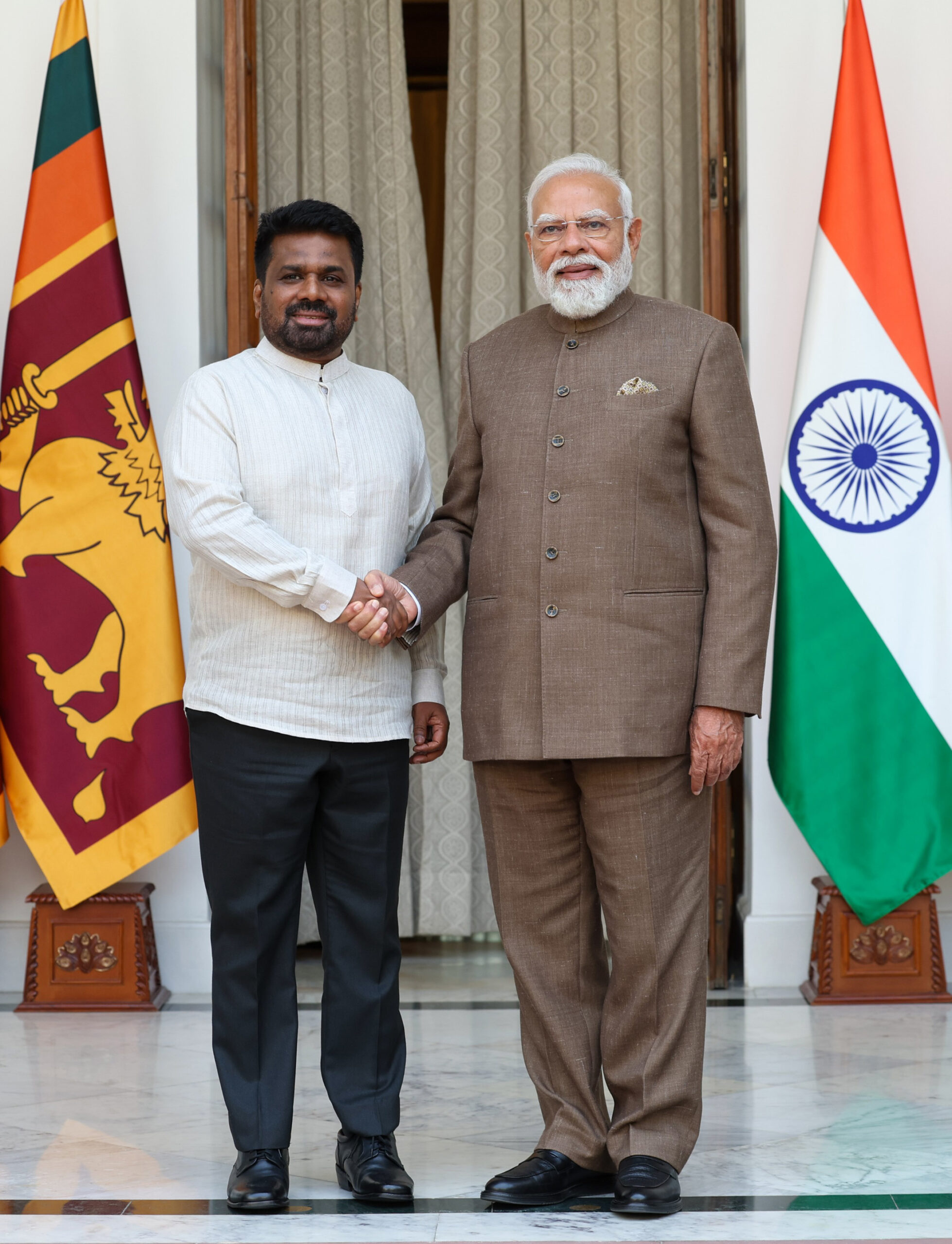 PM meeting with the President of the Democratic Republic of Sri Lanka, Mr. Anura Kumara Dissanayake at Hyderabad House, in New Delhi on February 20, 2026.