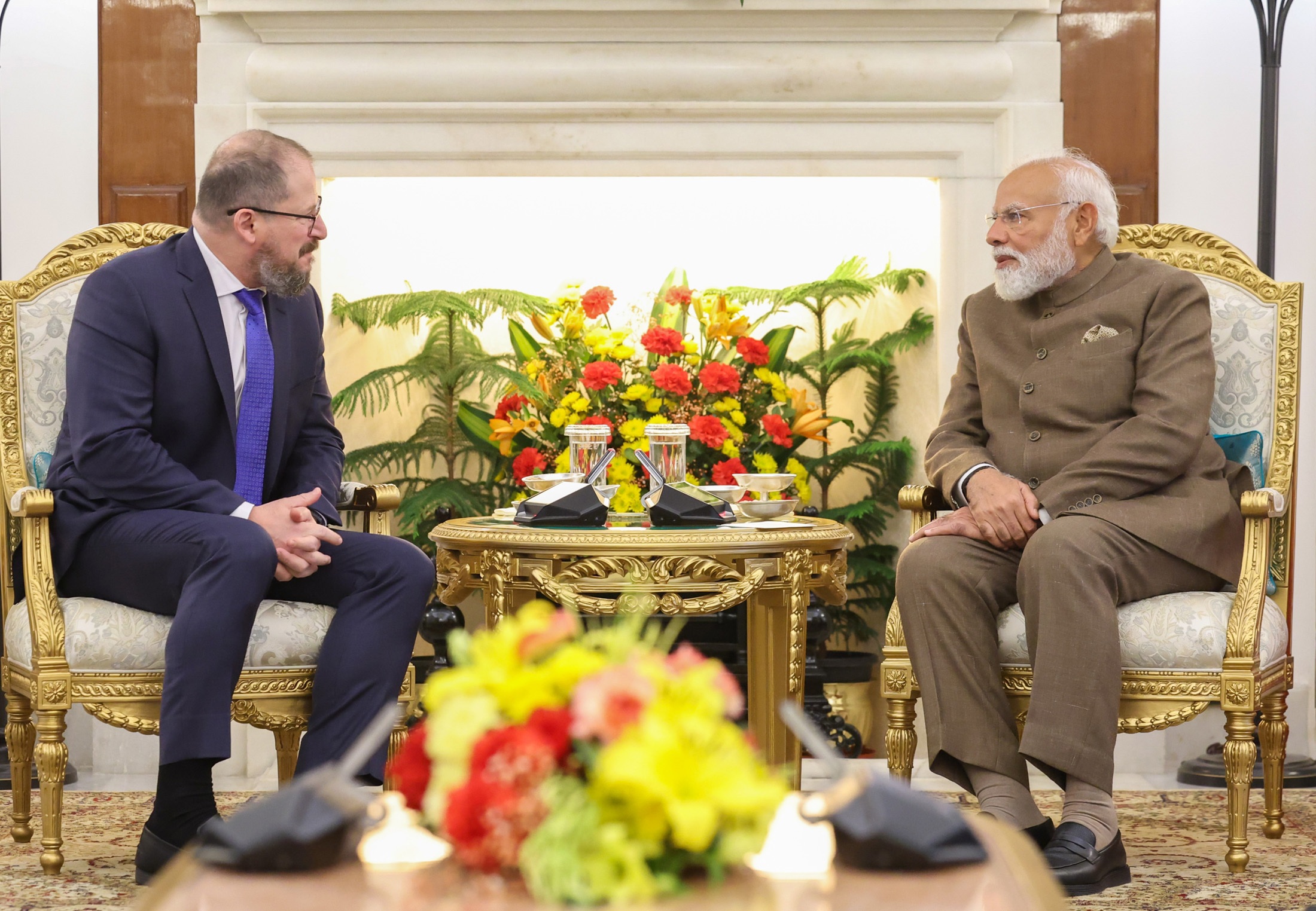 PM meeting with Mr. Cristiano R. Amon, President and CEO, Qualcomm in New Delhi on February 20, 2026.