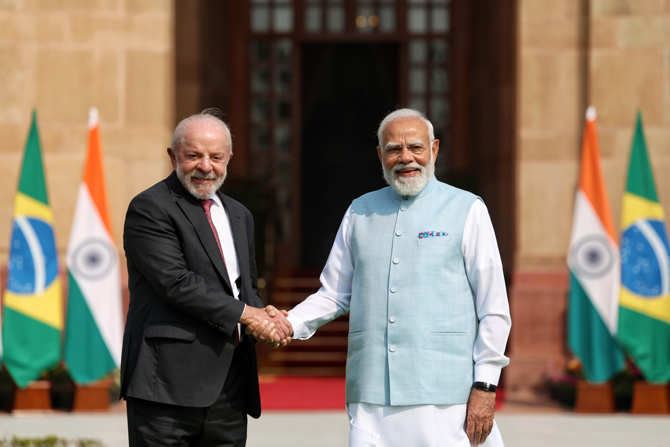 PM meets the President of Brazil, Mr. Luiz In&aacute;cio Lula da Silva at Hyderabad House, in New Delhi on February 21, 2026.