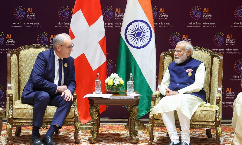 PM’s meeting with the President of the Swiss Confederation, H.E. Mr. Guy Parmelin on the sidelines of AI Impact Summit 2026