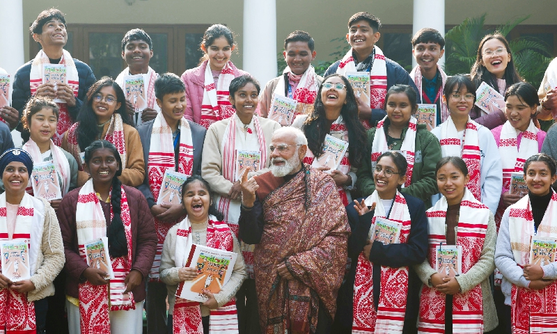 PM interacts with students during Pariksha Pe Charcha 2026