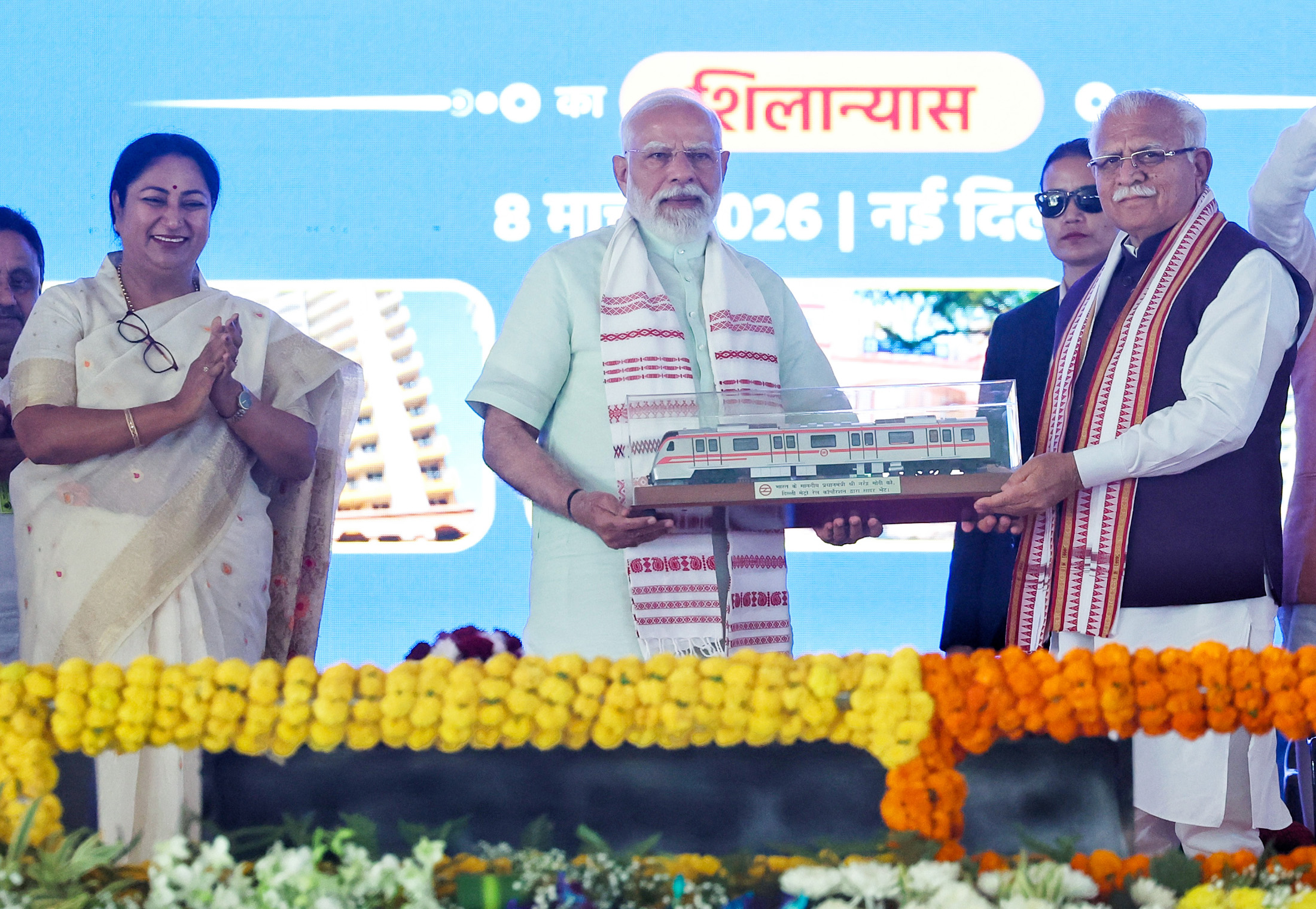PM inaugurates and lays the foundation stone of multiple development projects, in Delhi on March 08, 2026.