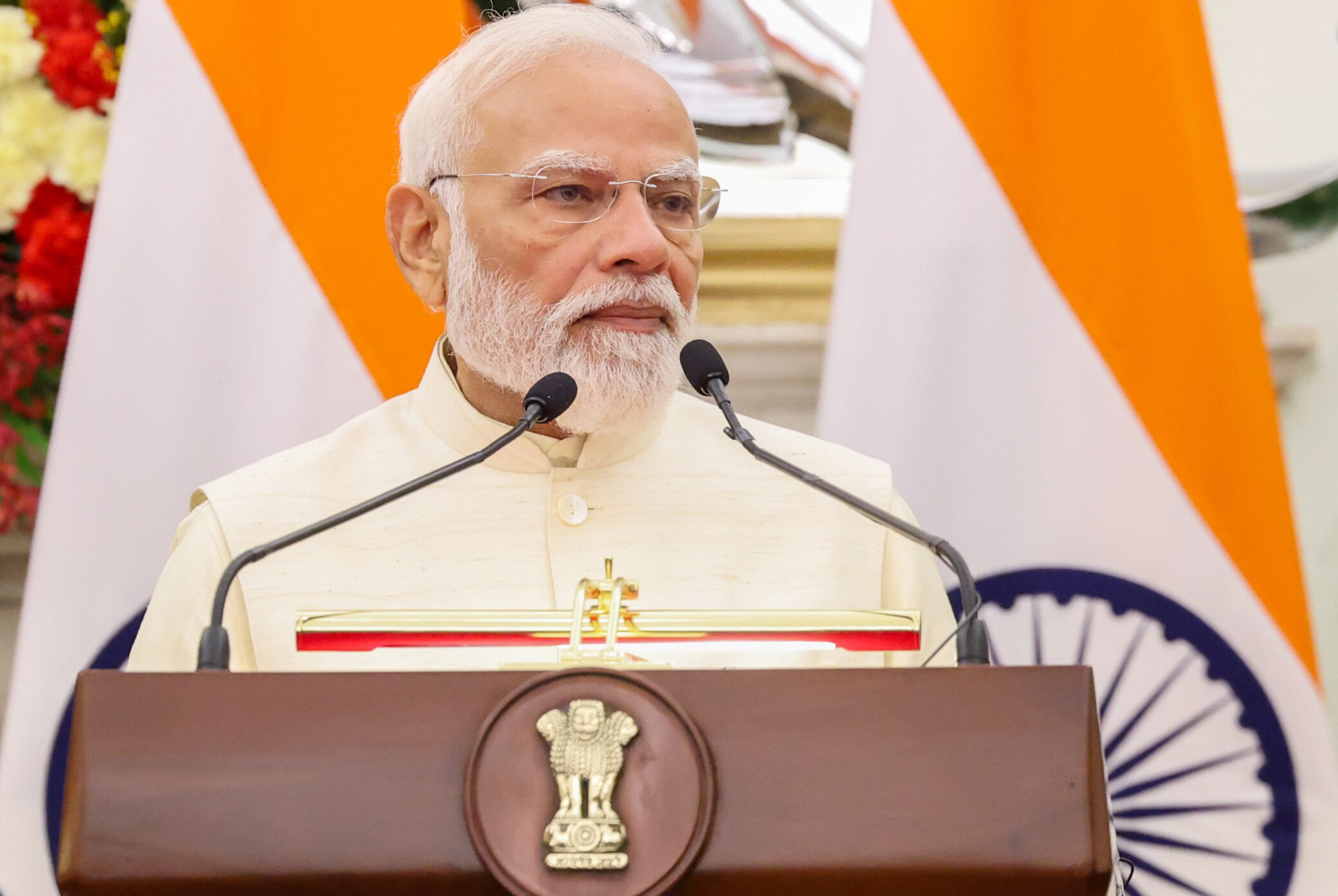 PM addressing the joint press meet with President of Vietnam, Mr. To Lam
