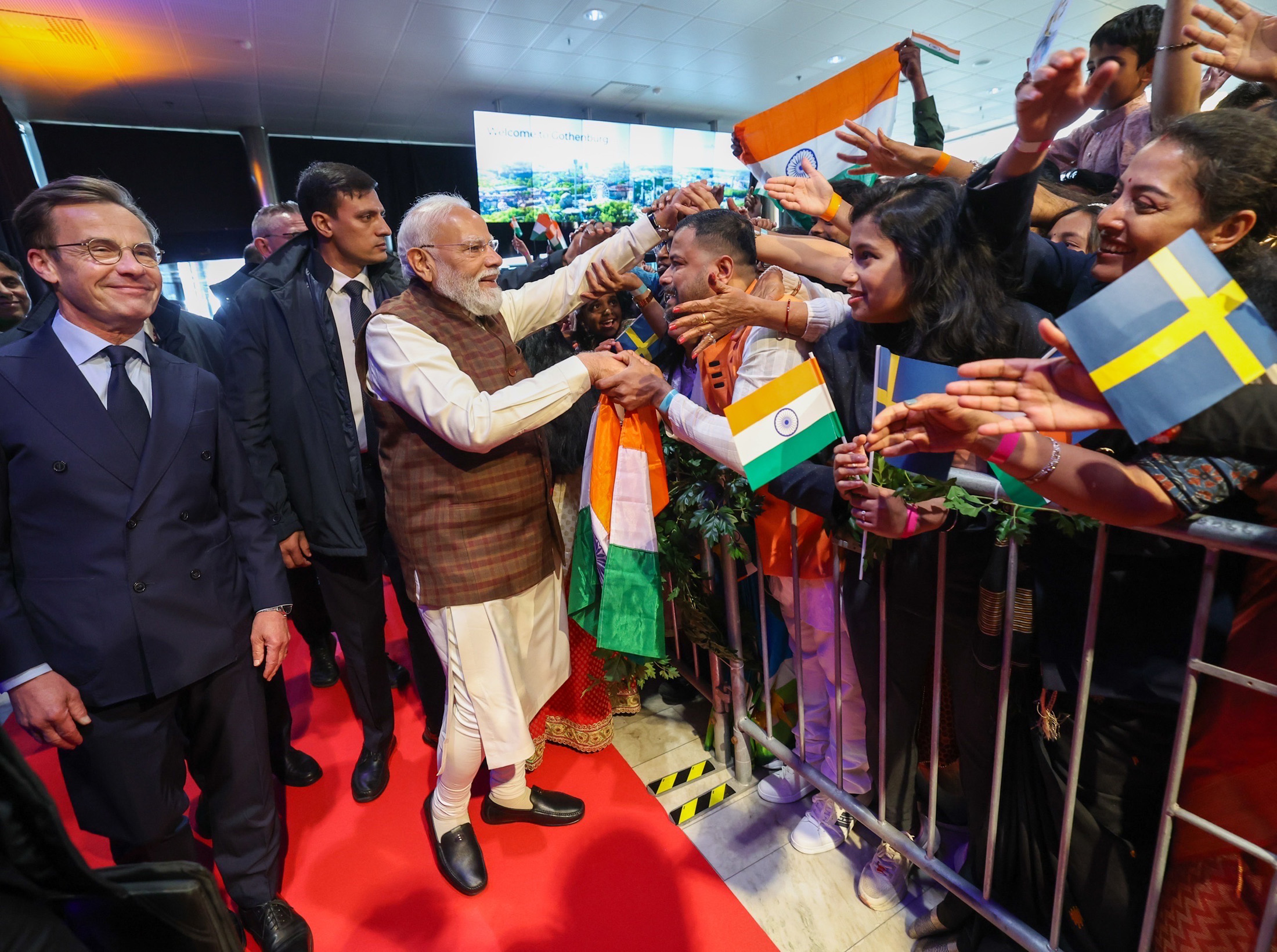 PM arrives at Landvetter Airport in Gothenburg, Sweden on May 17, 2026.
