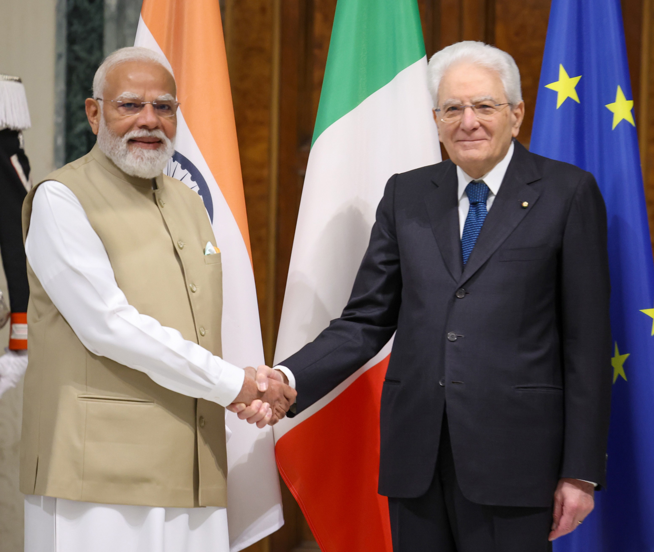 PM meeting with the President of Italy, Shri. Sergio Mattarella at Rome, in Italy on May 20, 2026.