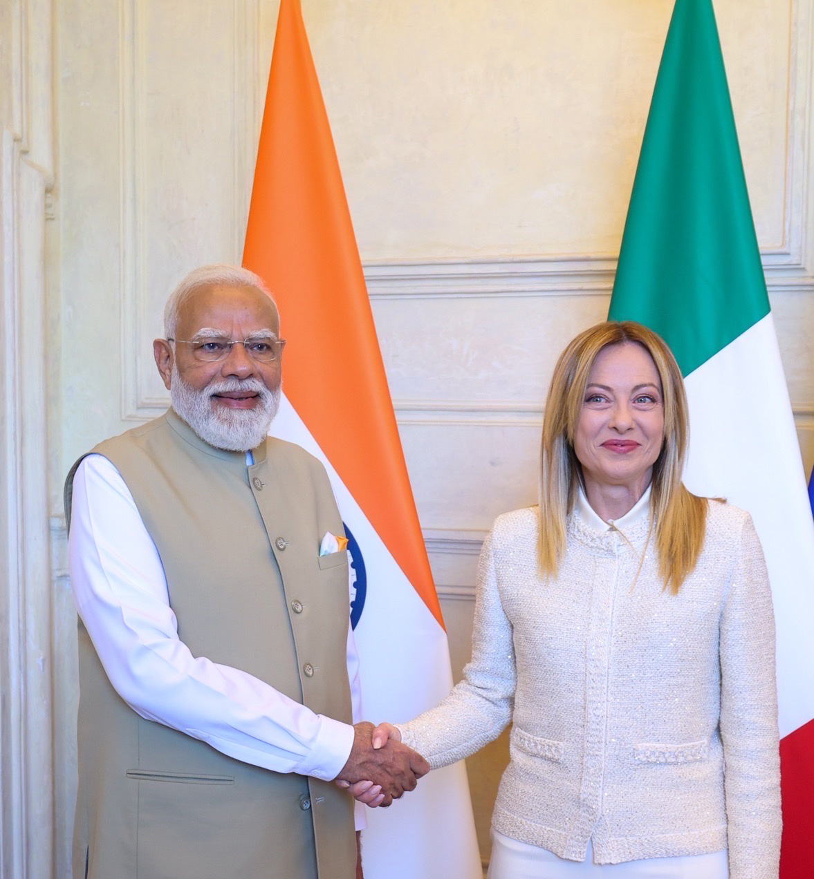 ইটালীৰ প্ৰধানমন্ত্ৰীৰ সৈতে ভাৰতৰ প্ৰধানমন্ত্ৰী মোদীৰ বৈঠক