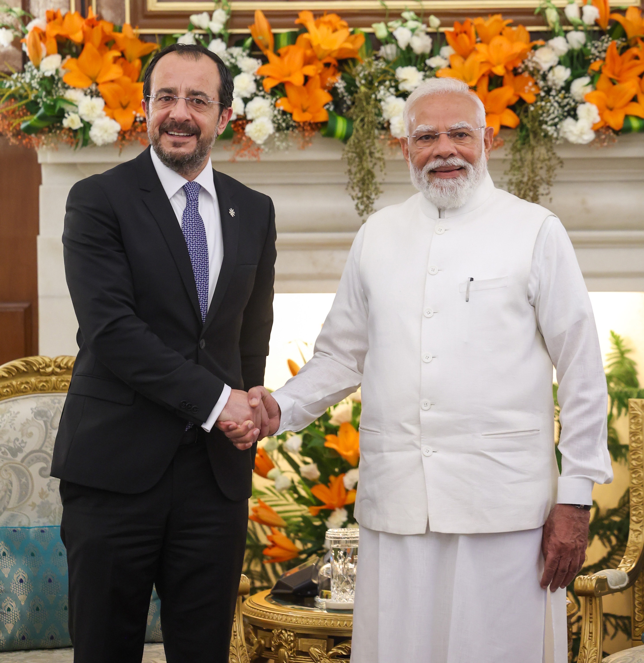 PM meets The President of the Republic of Cyprus, Mr. Nikos Christodoulides at Hyderabad House, in New Delhi on May 22, 2026.