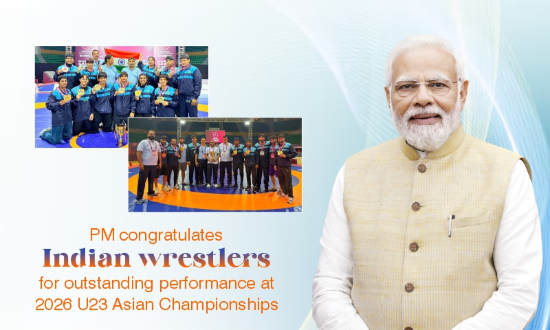PM congratulates Indian wrestlers for outstanding performance at 2026 U23 Asian Championships
