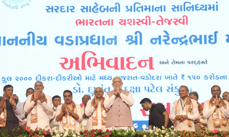 PM shares glimpses of his address at the inauguration of the Sardardham hostel in Vadodara, Gujarat