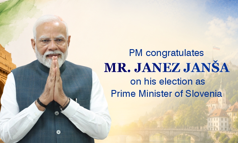 PM congratulates Mr. Janez Jansa on his election as Prime Minister of Slovenia